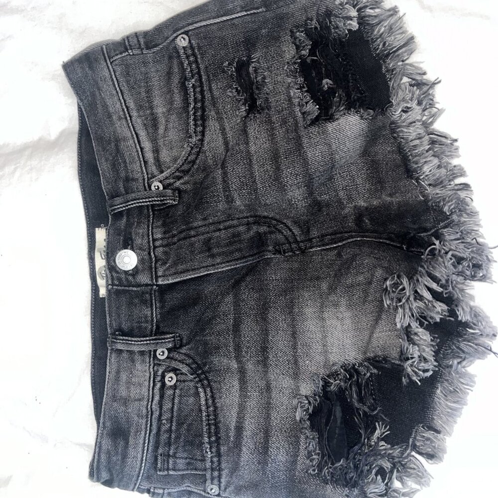 NWOT Free People Black Denim Cutoff Jean Shorts